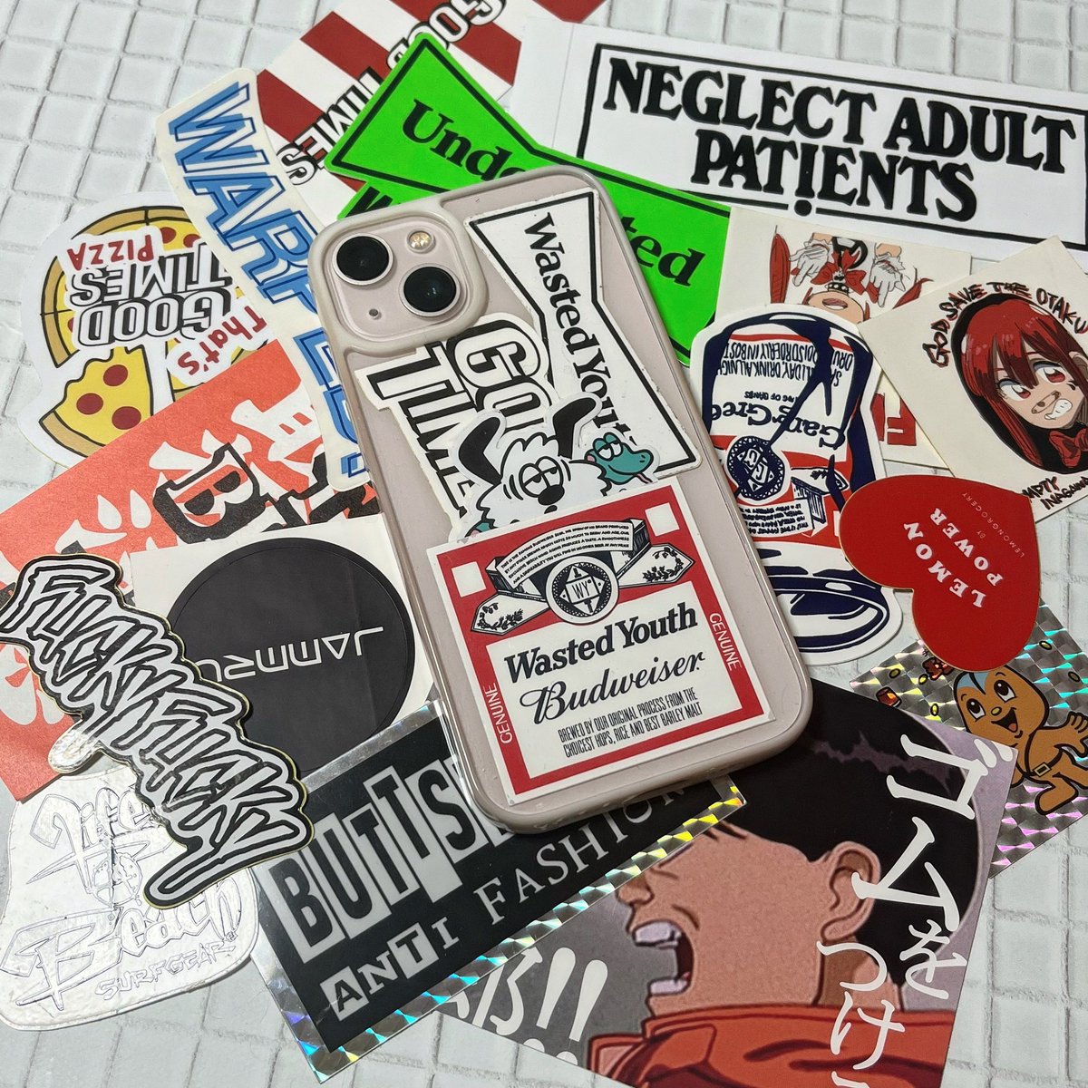 kawbata_shinya's tweet photo. ステッカーというカルチャー
#blackeyepatch #buttstain #juninagawa #wastedyouth #girlsdontcry #warped #verdy #neglectadultpatients #undefeated #fuckyfucky #goodtimes https://t.co/2RabmyjFHv