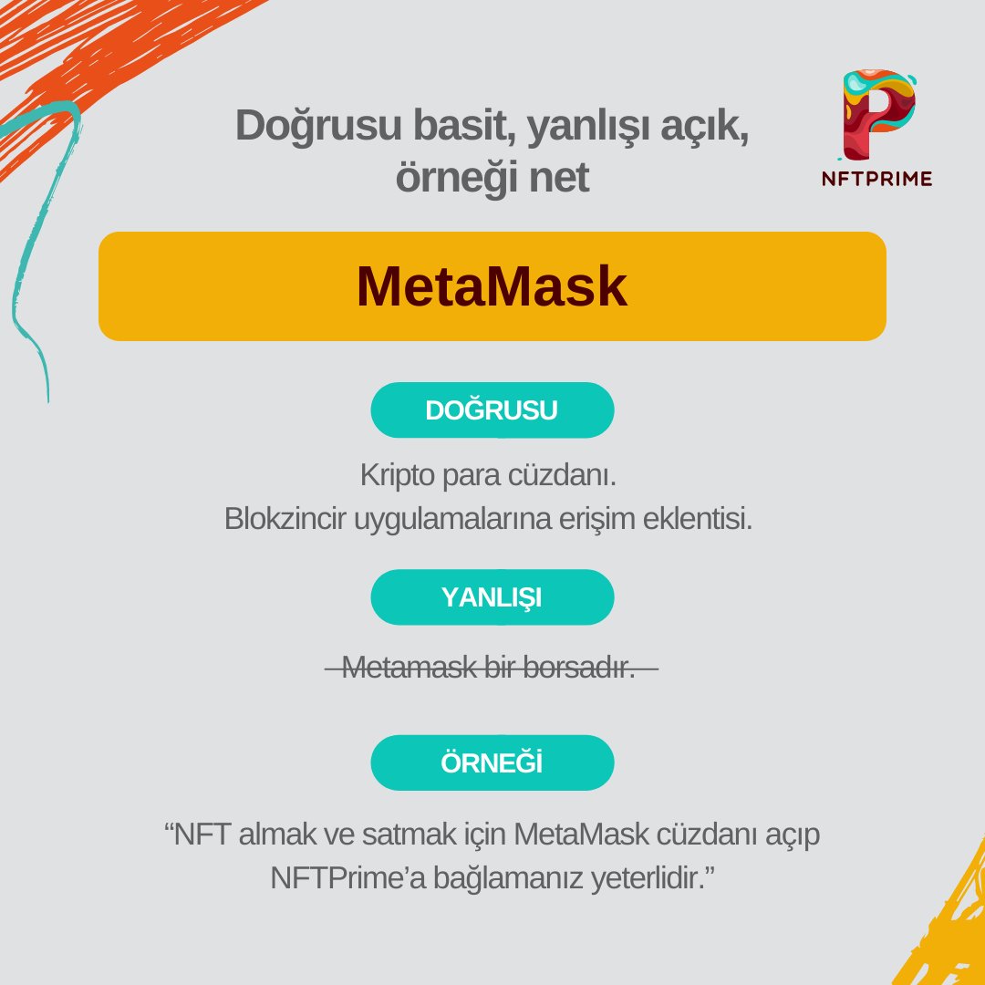 nftprimecom's tweet image. ✅ Doğrusu basit 
❎ Yanlışı açık
✳️ Örneği net: #MetaMask nedir?

#NFTPrime #MetaMask #NFTs #wallet