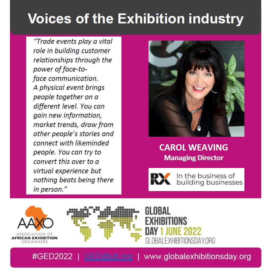 As Global Exhibition Day approaches we are raising our voices around the value of Exhibitions in accelerating the pace of economic recovery. Carol Weaving comments that the exhibition platform provides so much more than just building customer relationships...
#GED2022 <a href="/UFILive/">UFI</a>