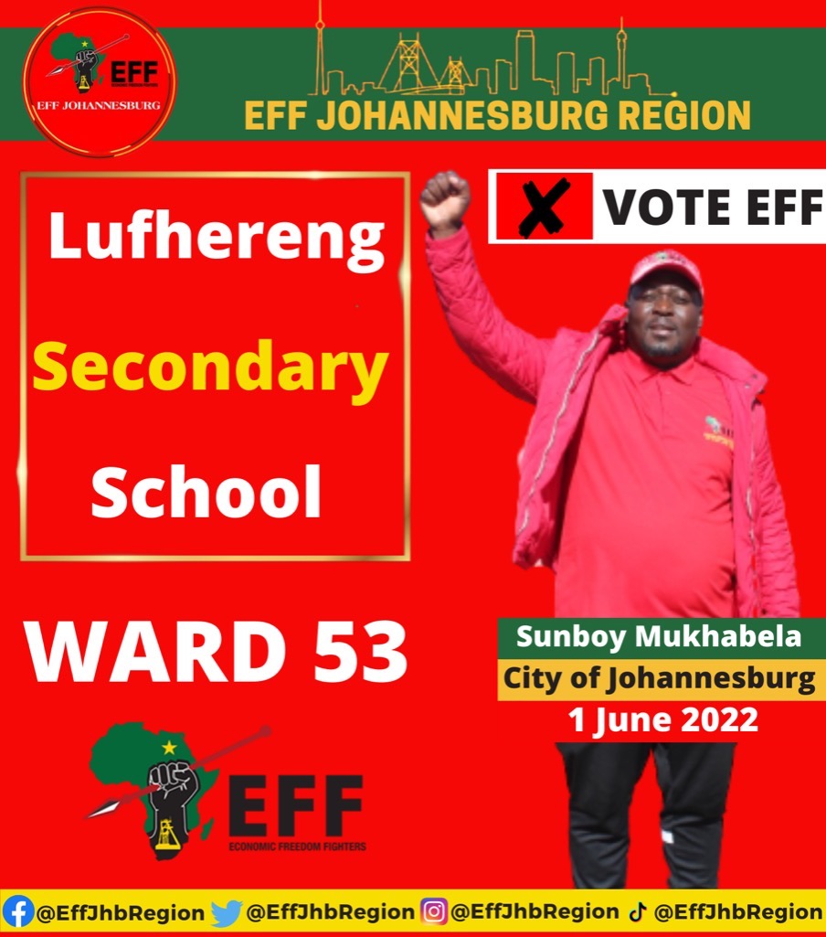 EFFgroundforces's tweet photo. Community of ward 53 please use this opportunity wisely #VoteEFF https://t.co/6EqW1C1Bf9