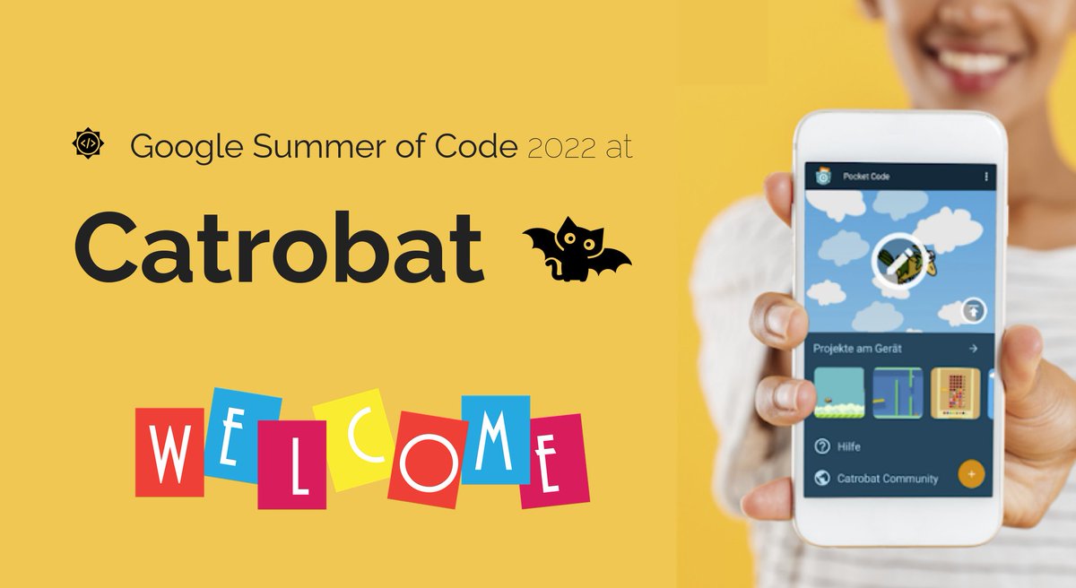 JordanneChan's tweet photo. Very excited to join Catrobat for #GSoC2022 as a developer! I'm basically making a Tamagotchi-style game with cats, bats and block coding, which is a dream job. 😺 https://t.co/1LaznZVA7q