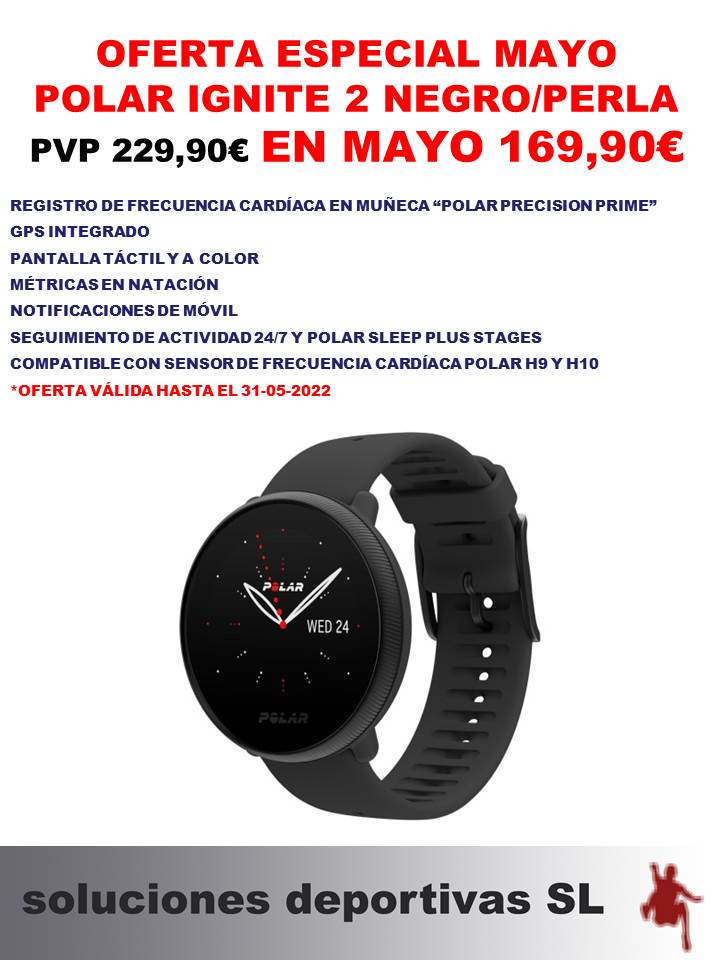 ¡ÚLTIMOS DÍAS! 
#PolarIgnite2 en negro perla sólo 169,90€ en <a href="/solucionesdepor/">SOLUCIONESDEPORTIVAS</a>