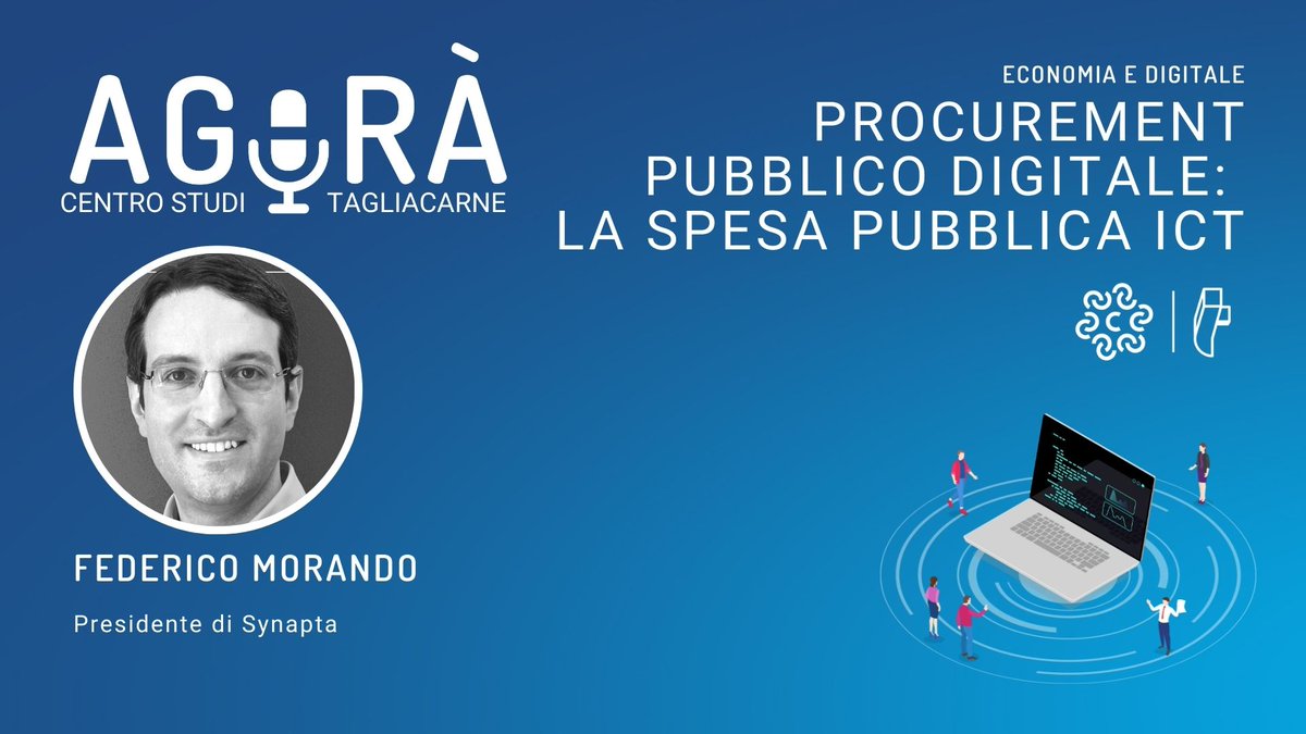 Più di 4 mld di euro, il 61% degli investimenti pubblici in ICT: è la spesa della #PA in soluzioni digitali nel 2020. All’Agorà, podcast #Tagliacarne, Federico Morando, presidente di <a href="/synapta/">Synapta</a> che ha realizzato la ricerca con il progetto <a href="/ContrattiPA/">ContrattiPubblici.org</a> 🎙️ bit.ly/3lXQnlM