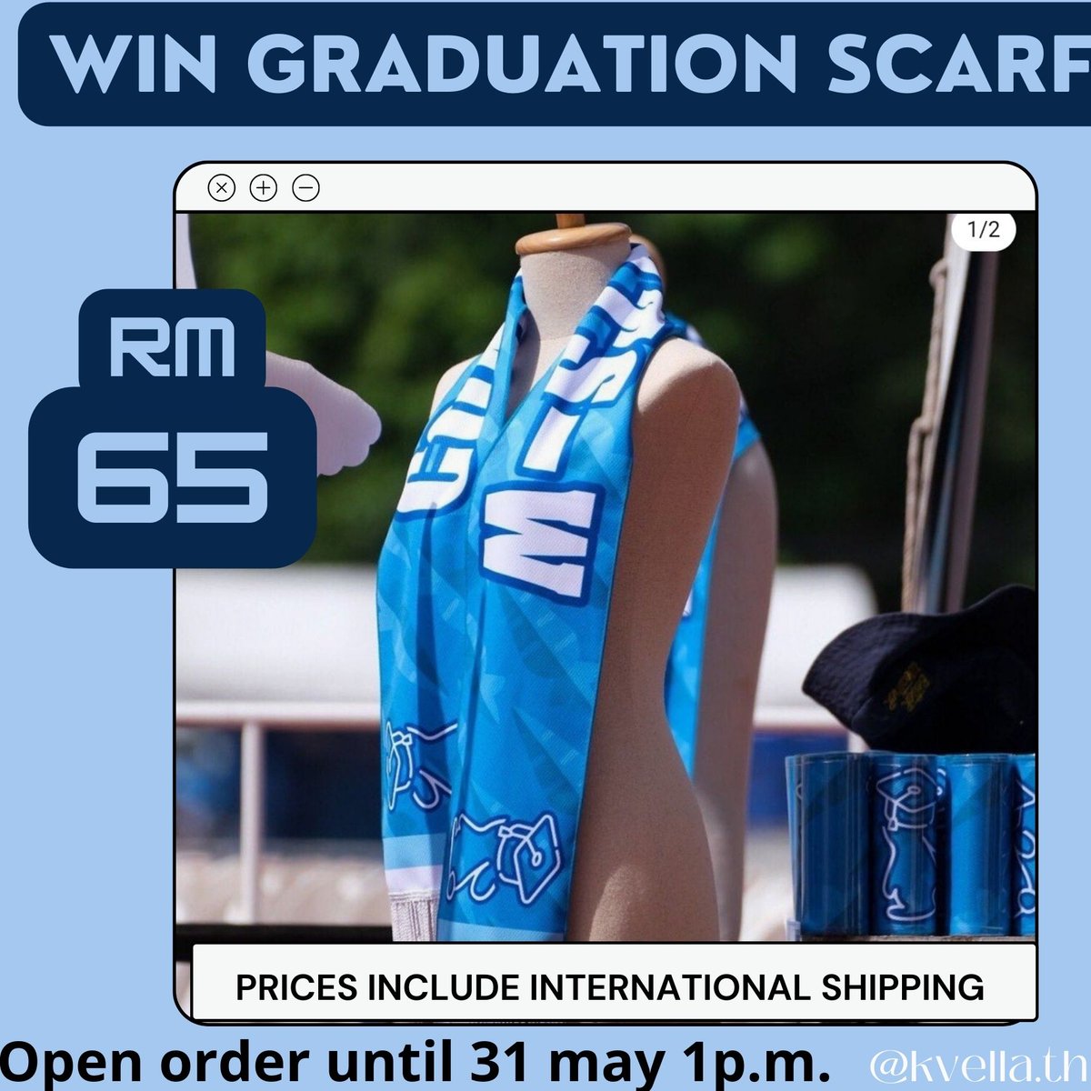 kvellatrix_th's tweet photo. 🇲🇾GROUP ORDER WIN METAWIN GRADUATION SCARF!
RM65 exclude local postage.
Shipping to west RM4.6 by shopee
Dm to buy
#WinGraduationDay #WINCongratsGradParty #winMetawin https://t.co/P1Oadkd738