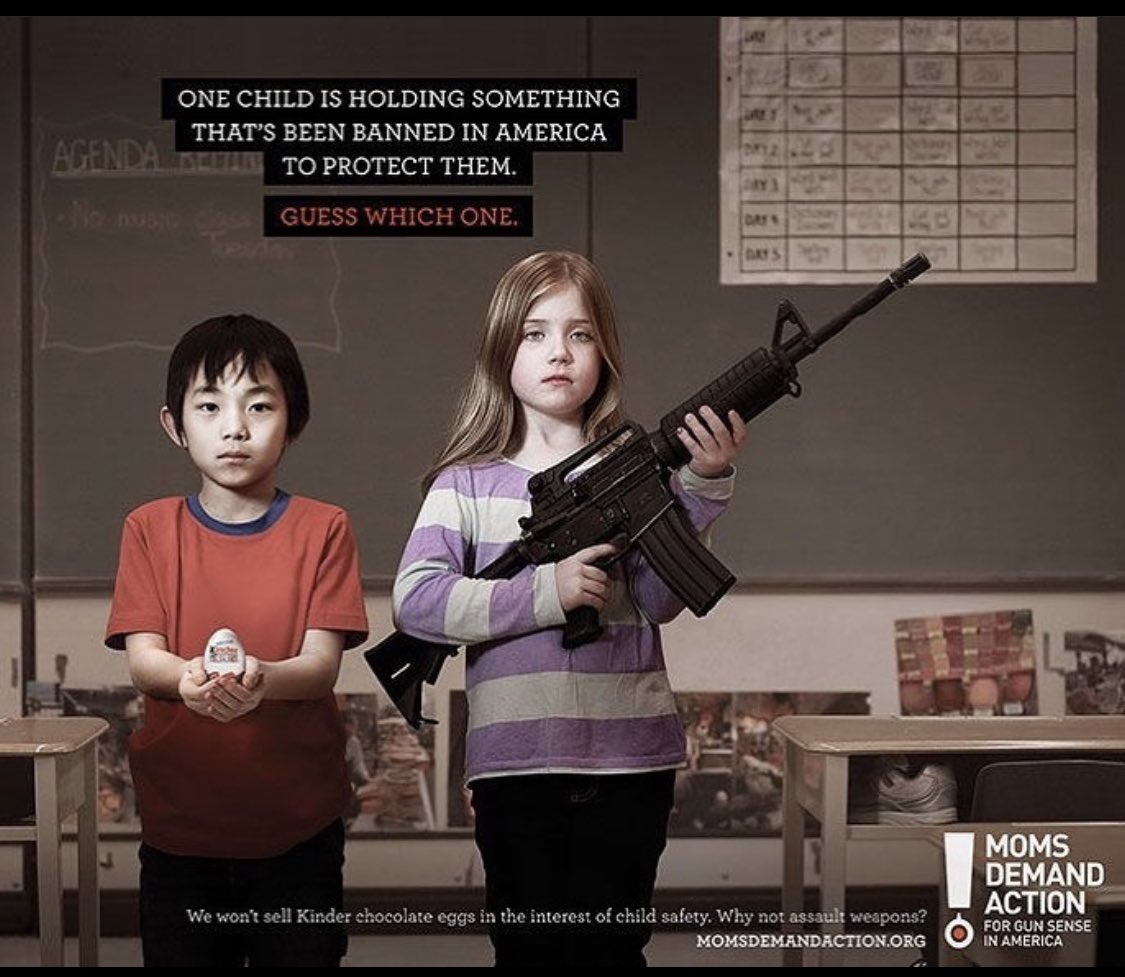 Old ad. Message remains the same. Kinder Surprise Eggs are more dangerous than guns…