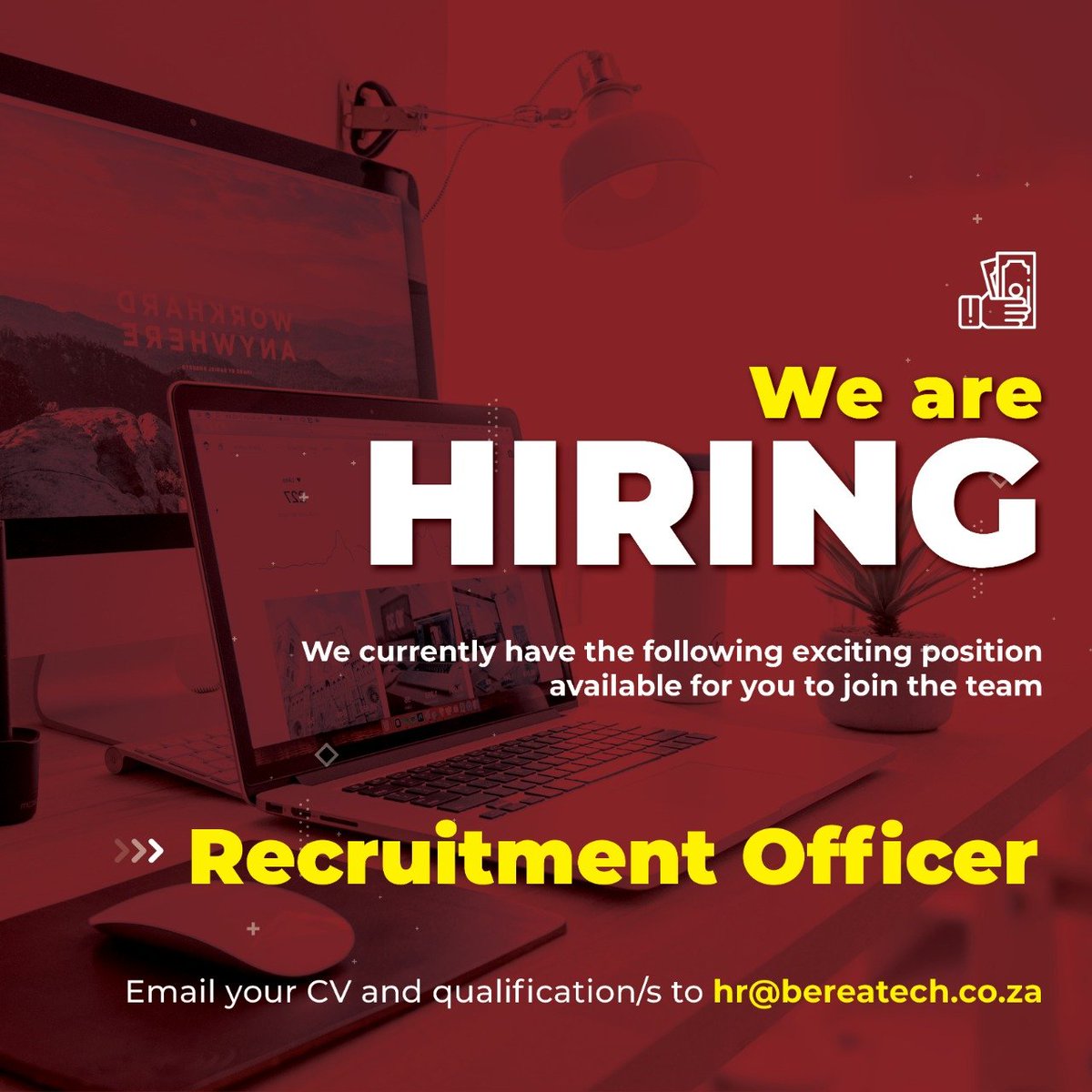 Berea_Tech's tweet image. We are hiring in Durban
1. Payroll Officer
2. Recruitment Officer
3. Service Manager
4. Customer Relationship Manager

Kindly use the position as the subject line &amp;amp; email your full cv to the address below. Successful candidates will be contacted.
Good luck! 

 hr@bereatech.co.za