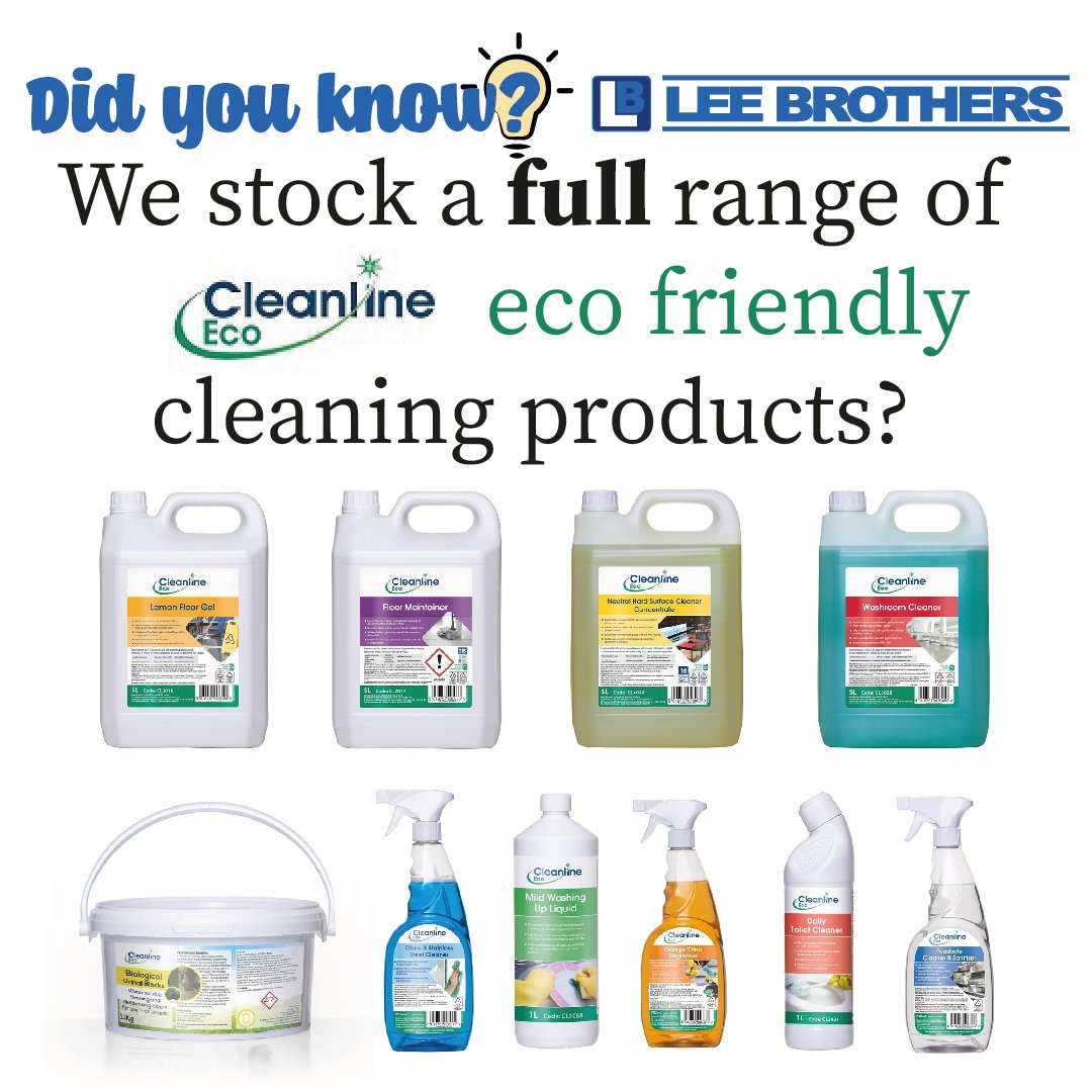 Did you know that we sell a full range of eco friendly cleaning products? well, we do! and now you know!
View the full range here:
ow.ly/b9Jh50Jjiyz

#leebrothers #cleanlineeco #ecofriendly #didyouknow