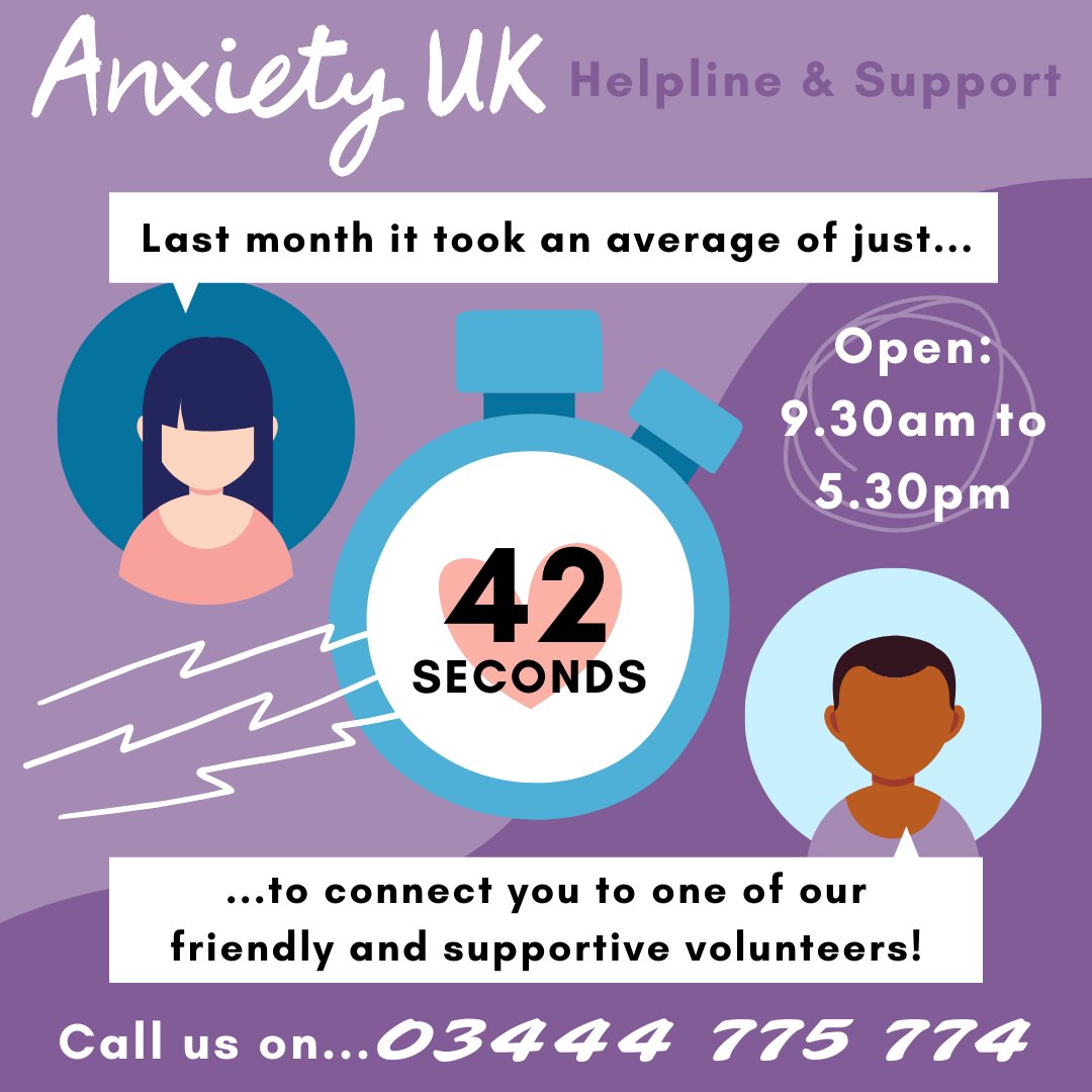 There's no need to struggle with #anxiety alone - pick up the phone and speak to one of our friendly helpline volunteers: 03444 775 774
A problem shared is often a problem halved.