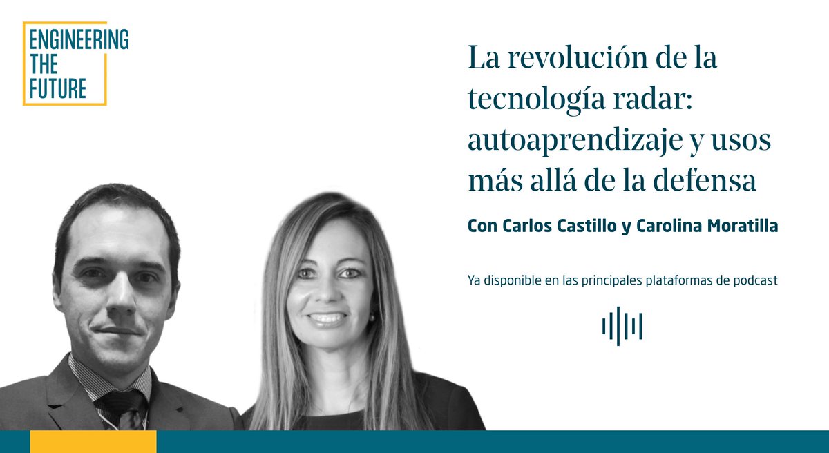 IndraCompany's tweet photo. Además de la defensa, ¿qué otras aplicaciones tiene la #tecnología radar?🧐
Dos expertos de Indra, Carlos Castillo y Carolina Moratilla, te lo cuentan en el primer podcast #EngineeringtheFutureTalks 👇
#EngineeringtheFuture
https://t.co/nHzWoTDMyX https://t.co/pr9ELpz3DT