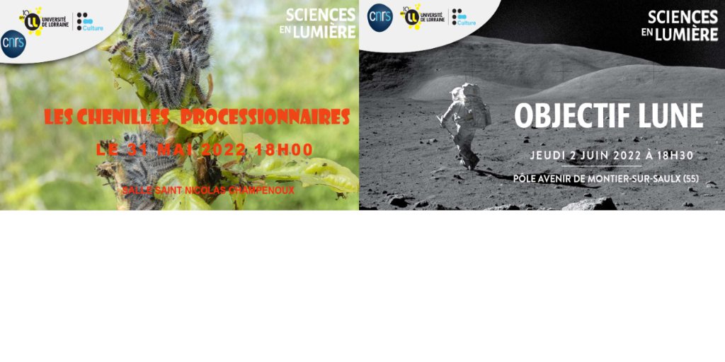 CNRS_Centre_Est's tweet image. 📢cette semaine RDV :
le 31 mai 18h #Champenoux on parlera 🐛#chenillesprocessionnaires avec #ChristopheBailly @inrae_nancy 
le 2 juin 18h30  @ecureygrandest on parlera 🌗🌘🌕🌓Lune avec #JessicaFlahaut et #EvelynFüri @CrpgNancy  
@cnrs_centre_est @univ_lorraine @region_grandest