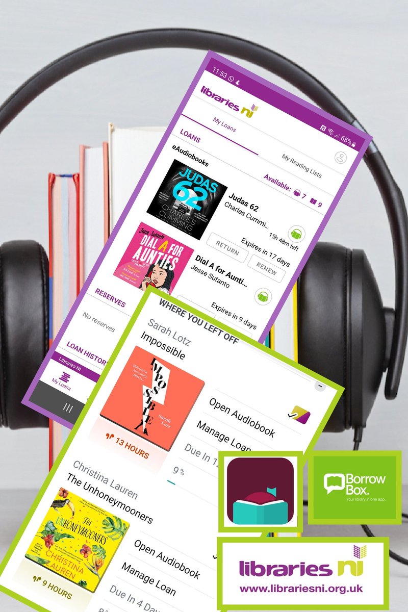 KBookishlife's tweet photo. Current listens @LibrariesNi Simultaneously listening to 4 fab books and loving them all. Reviews to follow soon. #judas62 #DialA4Aunties #theunhoneymooners #Impossible #librariesni #libby #borrowbox https://t.co/Z1gRrxxggW