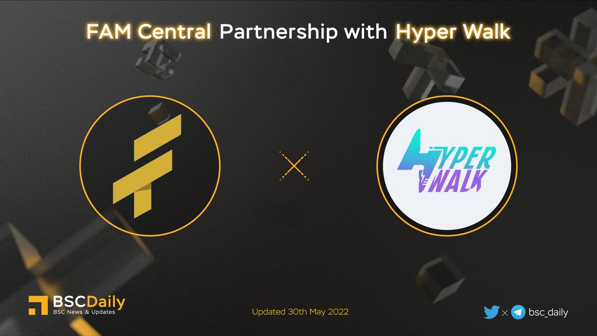 bsc_daily's tweet image. 🎉 @fam_central Partnership with @hyperwalk 🚀

#FAMCENTRAL - A platform where fans connecting to artists using decentralized financial tools🎉

#HyperWalk - a Web3 app where you can design your own NFT sneakers and earn money by walking🔥

#BSC #BNB #BAS #Metaverse #WEB3 🚀