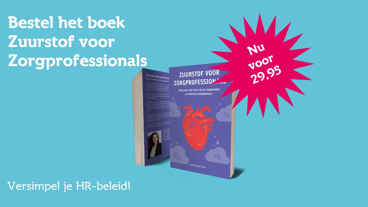 Hr en leiders in de zorg: Versimpel je HR-beleid en focus! Vandaag gelanceerd het boek Zuurstof voor Zorgprofessionals door IZZ-programma manager Anouk ten Arve. Een appél op behoud en minder verzuim van zorgprofessionals. Meer info en online bestellen: izz.nl/zuurstof