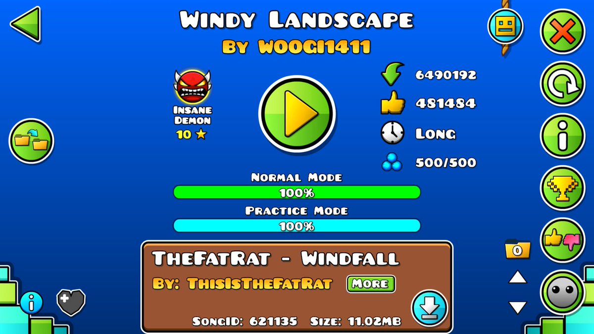 WINDY LANDSCAPE SPLITTED INTO 2 PARTS GG. NEW HARDEST AND FIRST INSANE DEMON. ONLY 4343 ATTEMPTS. HUGE W