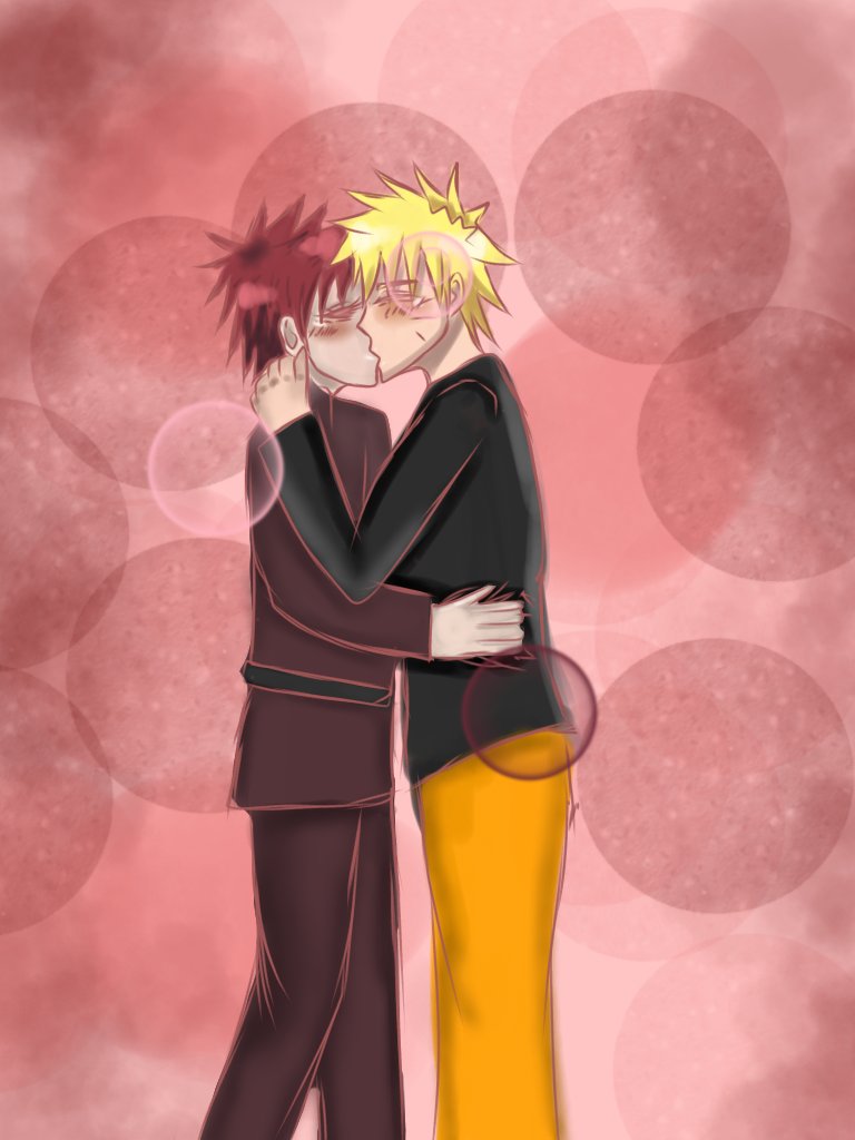 Kiss #narugaa #gaanaru #naruto #gaara, image size:768x1024