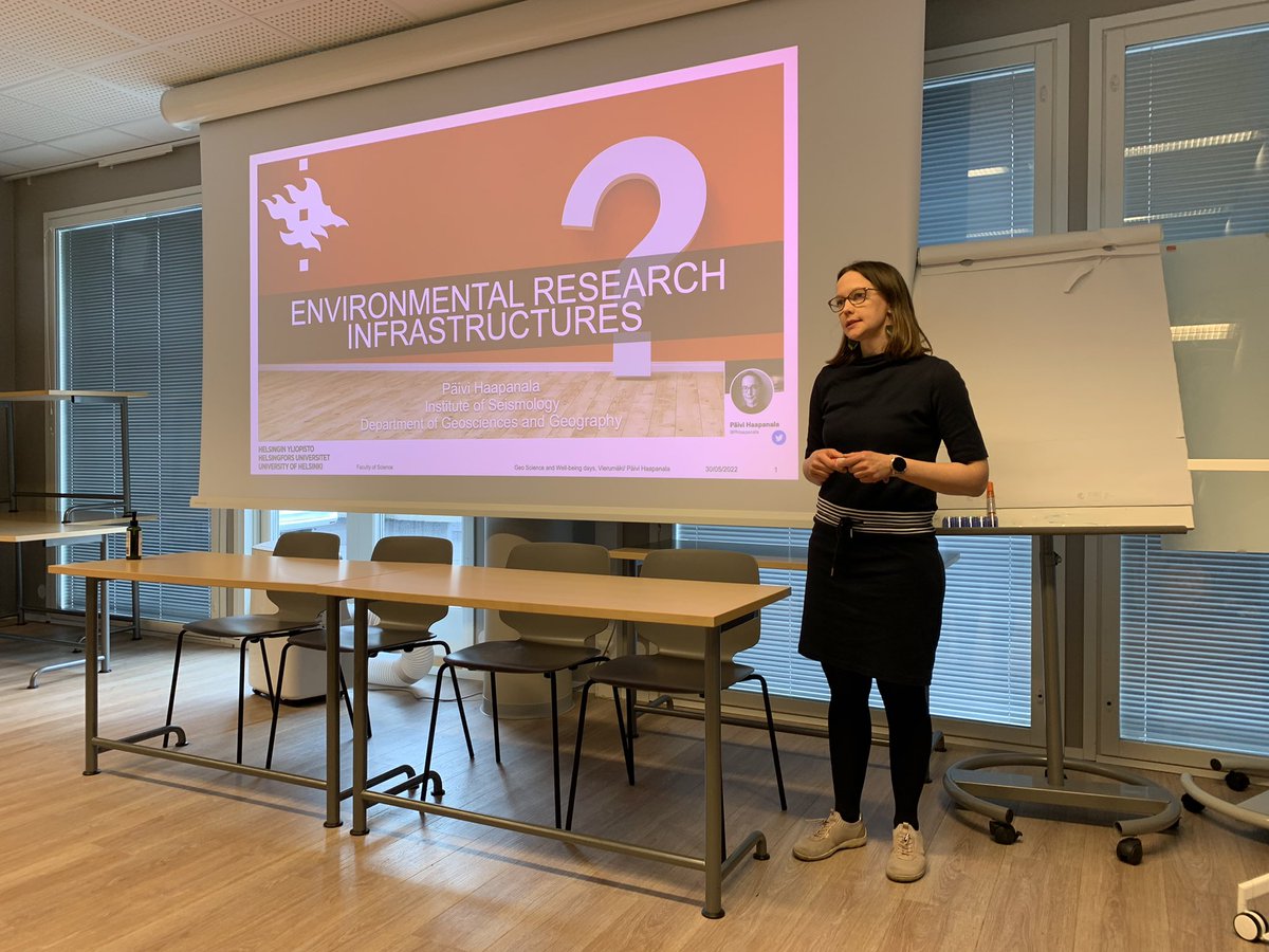 Seismofin's tweet photo. What are environmental #reseachinfrastructures and what is @EPOSeu? Some insight to these guestions were given by @PHaapanala for the @GeoHelsinkiUni community @ENVRIcomm https://t.co/onkehXdSoT