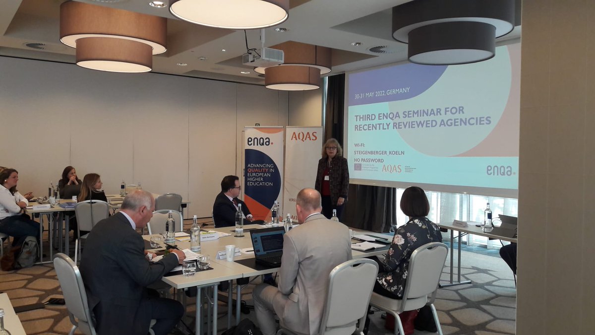 ENQAtwt's tweet photo. This week we are pleased to be hosted by #AQAS in Cologne for two ENQA Agency Review seminars. Today and tomorrow we are exchanging with recently reviewed agencies on post-review progress and good practices. Looking forward to the face-to-face discussions! https://t.co/zCQf697q0g