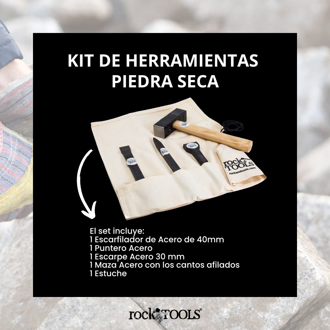 RockandTools's tweet image. 👉¿Estás buscando herramientas para trabajar la piedra seca?⁣

En 𝗥𝗼𝗰𝗸&amp;amp;𝗧𝗼𝗼𝗹𝘀 te ofrecemos este fantástico set de herramientas que incluye:⁣
⁣1 Escarfilador de Acero de 40mm⁣
1 Puntero Acero⁣
1 Escarpe Acero 30 mm⁣
1 Maza Acero con los cantos afilados⁣
1 Estuche⁣