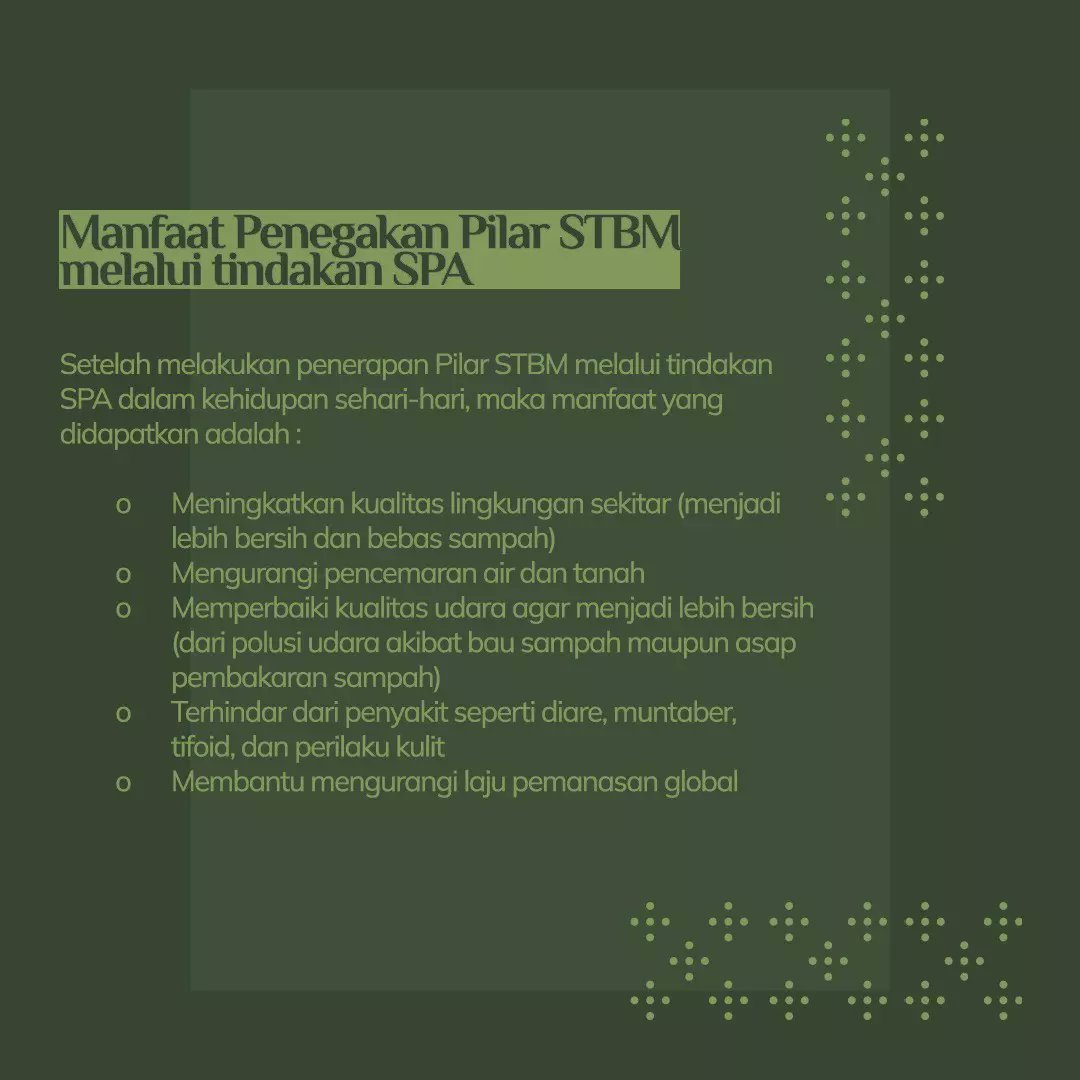 Sudah ada yang coba mempraktikkan Pilar STBM? Yuk dimulai dari hal kecil yang bisa kita lakukan hari ini.

<a href="/lpdp_ri/">#DiriUntukNegeri</a>
#LPDP #PK186 #JenggalaSamudra #BersamaBangunNegeri #DiriUntukNegeri #AkuPastiMengabdi #SDMUnggulIndonesiaMaju #SatuDekadeLPDPSemakinBerintegritas #KampanyeSosial