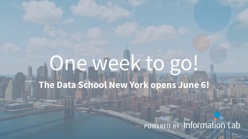 There's only one week to go until The Data School New York officially starts!

Our first cohort will be led by Head Coach <a href="/AnnUJackson/">Ann Jackson</a> and Head of The Data School NY <a href="/tobysharpe/">Toby Sharpe</a> and trained to become qualified data analysts! 

Stay tuned for exciting updates 👀