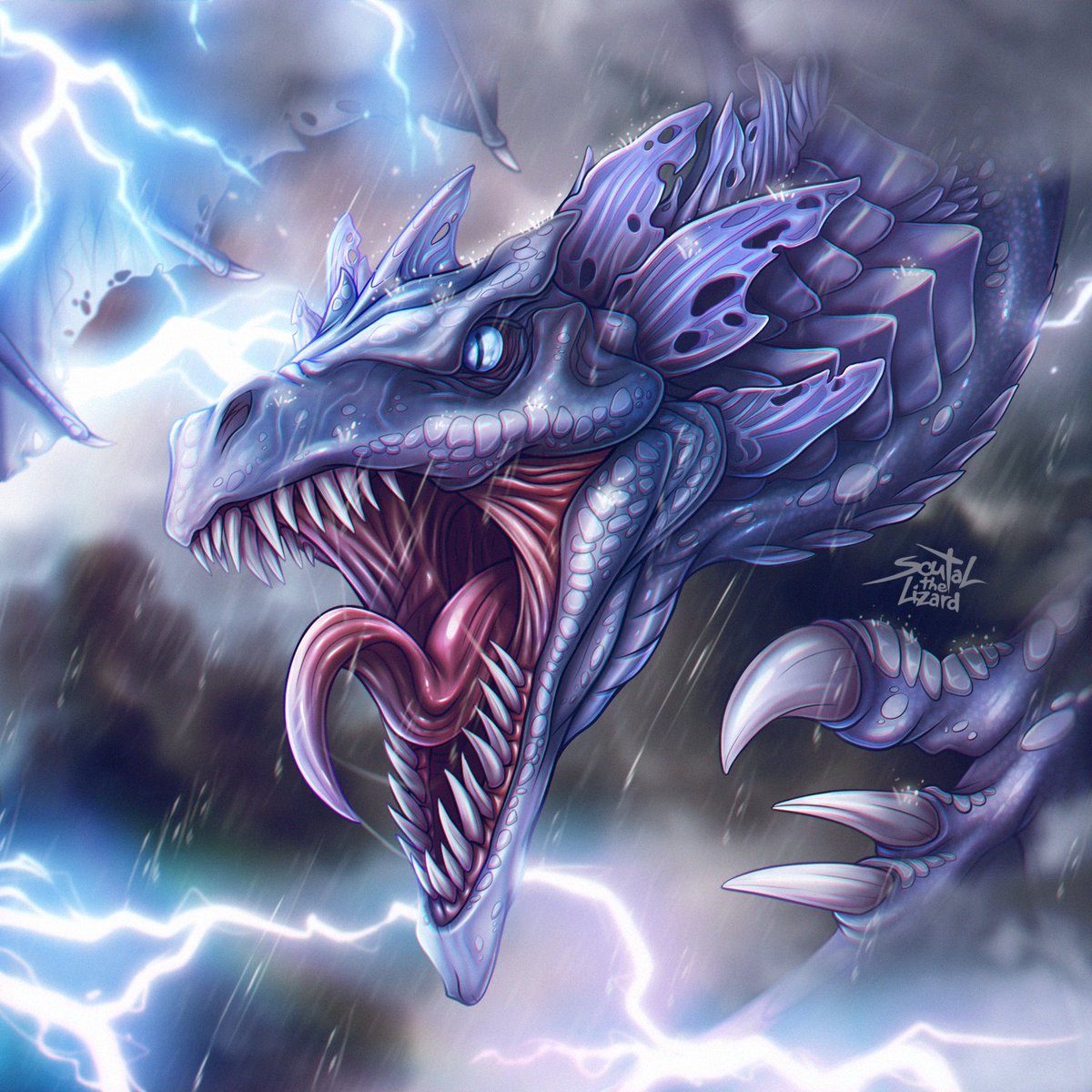 The second one is done, two left. Eye of the Storm. You won't even have time to blink an eye, as a lightning discharge will turn you into a pile of dust. To your attention, Lightning Wyvern, survivors! #ARKSurvivalEvolved #arkart #wyvern