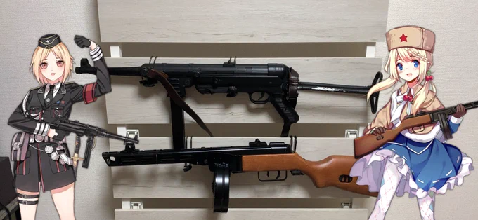 #ウチの子たちが一番可愛い
#ドルフロ

MP40 &amp; PPSh-41
永遠のライバル… 