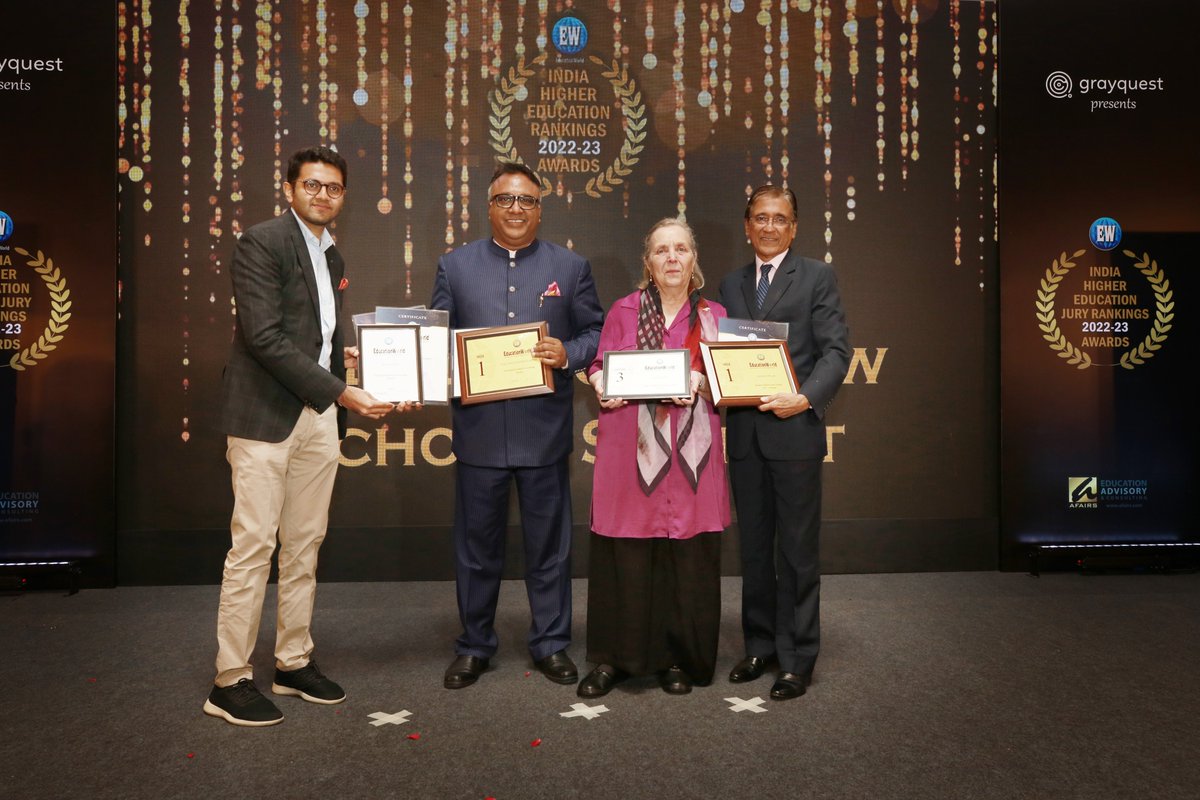 JindalGlobalUNI's tweet photo. #JGU VC Dr. C. Raj Kumar &amp; @JGU_JSLH Dean Prof. Kathleen Modrowski receive the award for #JSLH being ranked India’s No.1 Private Liberal Arts &amp; Humanities University at the Education World India Higher Education Rankings (EWIHER) 2022-23 Award ceremony.
@EWPortal @Dilip_Thakore https://t.co/lq8inOX22V