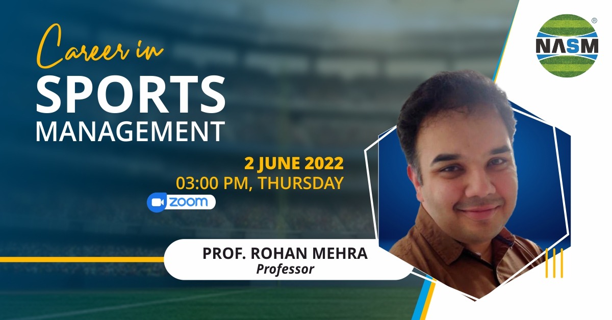 Nasm_Institute's tweet photo. Join us for a Live session on Zoom and meet our expert Prof. Rohan Mehra  to learn about the business side of sports and increasing opportunities

📅 Thursday – 2nd June 2022

⏰ - 03:00 PM

Registration link: https://t.co/wVZMhW6bkI

For further details contact : +91 7059721111 https://t.co/xbnnqYrd5t
