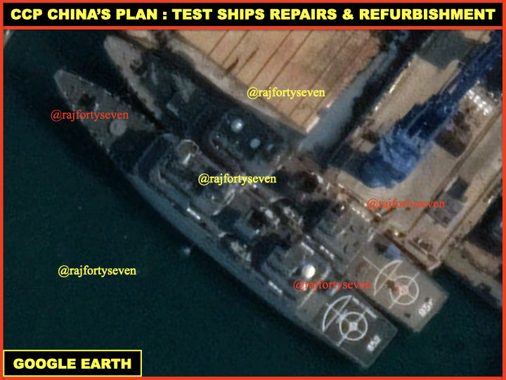 rajfortyseven's tweet photo. #CCP #China’s #PLAN test ships being refurbished.
#BiSheng #HuaLuogeng 
Notice change in pennant. https://t.co/KE52rTGb6u