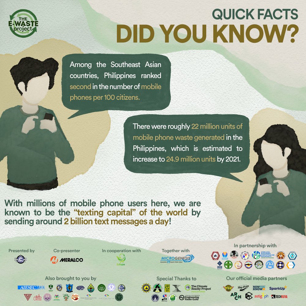 theewasteprojph's tweet photo. Here's a gentle information and reminder regarding the amount of e-wastes we generate in our country.

To learn more, join us this June 03, 2022 as we have the second installation of #TEPTalks! Register here: https://t.co/6xqum9E4GS https://t.co/R8oSrRuZ3j