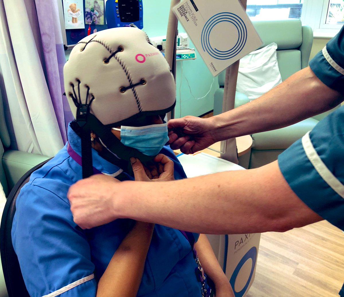 AJPSCUK's tweet photo. @scalpcooling well done to the candidates that joined me this morning @NorthMidNHS especially Duncan who had no previous scalp cooling experience but stuck with it and mastered the #capfitting techniques ππΎ all the best guys! π#changingthefaceofcancer https://t.co/4TH4Pc28lm