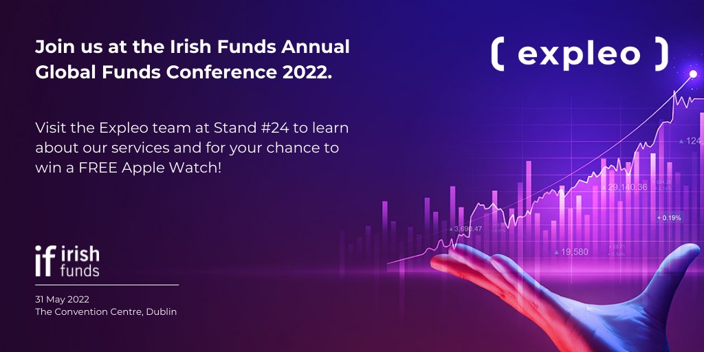 ExpleoGroup's tweet photo. Expleo will be exhibiting at tomorrow's @IrishFunds Annual Global Funds Conference. Make sure to visit Stand 24 to learn more about how we can help transform your business โ and your chance to win an Apple Watch.
#IFConf22 #IrishFunds #ThinkBoldActReliable #WeAreExpleo https://t.co/h1KNsVaMPK