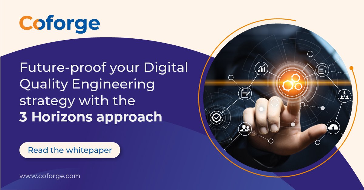Coforge_Tech's tweet photo. Do you have a future-ready digital quality engineering strategy which is capable to address risks and opportunities of digital transformations? Read the whitepaper to know more about Coforge’s Three Horizons approach. https://t.co/dfEiMjSugn

#DigitalQualityEngineering https://t.co/WylXpVxGYZ