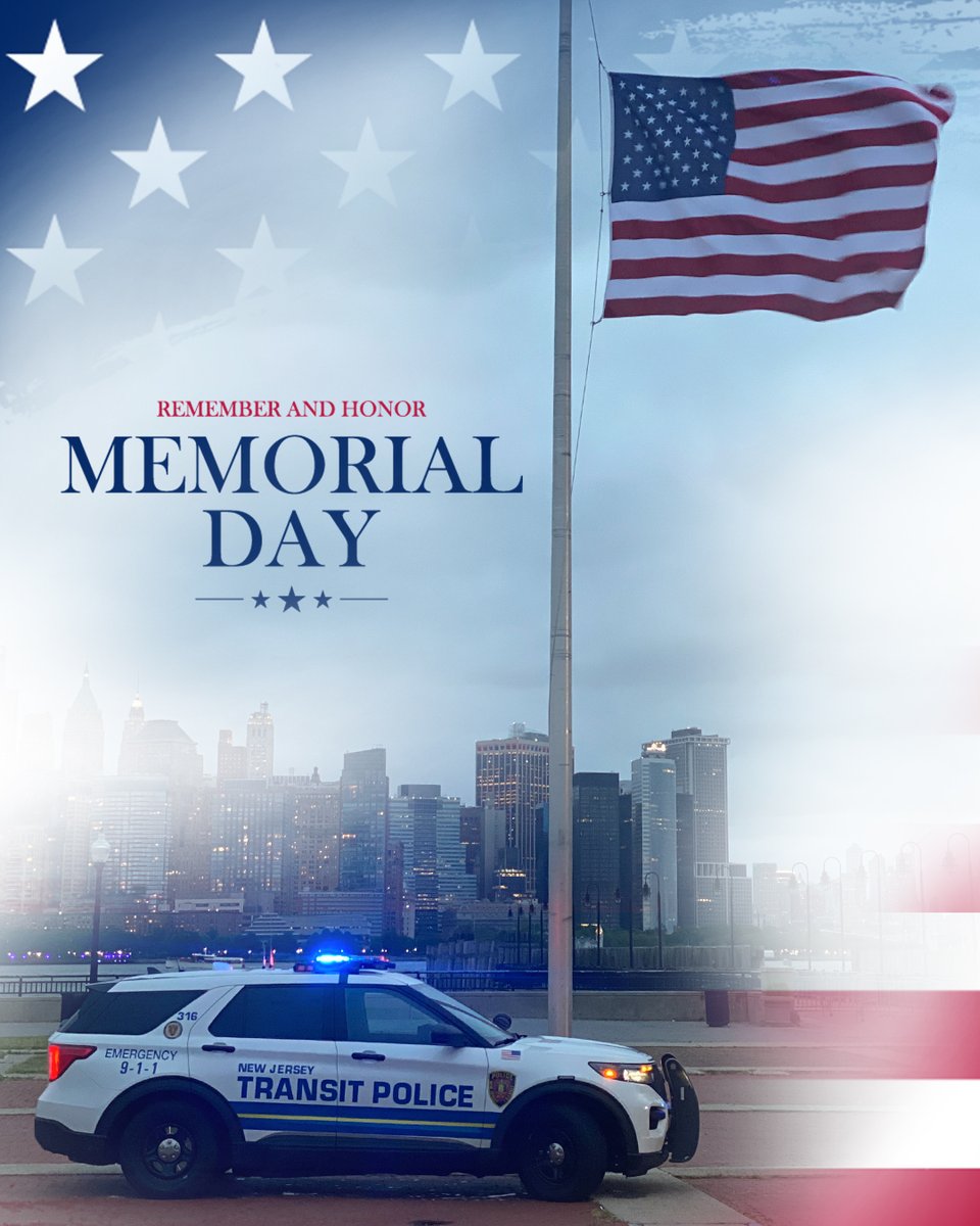 NJTransitPolice's tweet photo. Today, we honor and remember all who paid the ultimate sacrifice in defense of our freedoms.
#memorialday #neverforget #USA #america #honor #NJTPD #njcops
https://t.co/4hBryjannm
