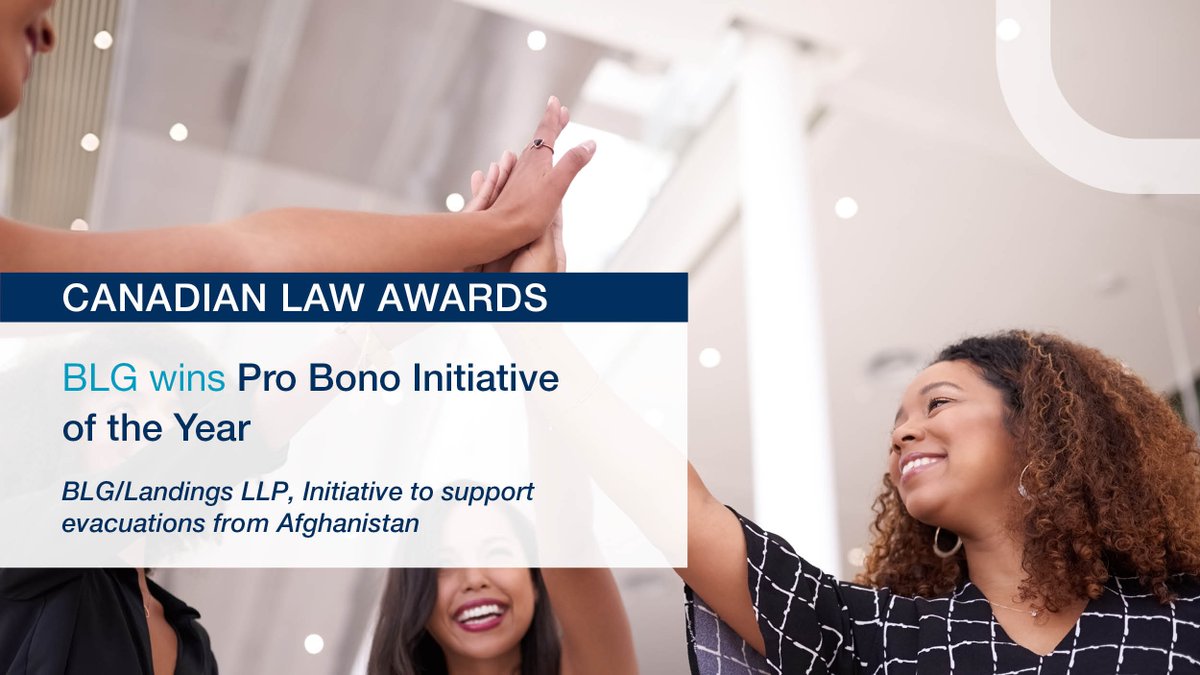 This year, BLG launched a program to assist Afghans at risk and to work with communities, organizations and other firms to assist with resettlement efforts.  

Such a great idea and important initiative. 

#ProBono #BLCares #BLGProud
