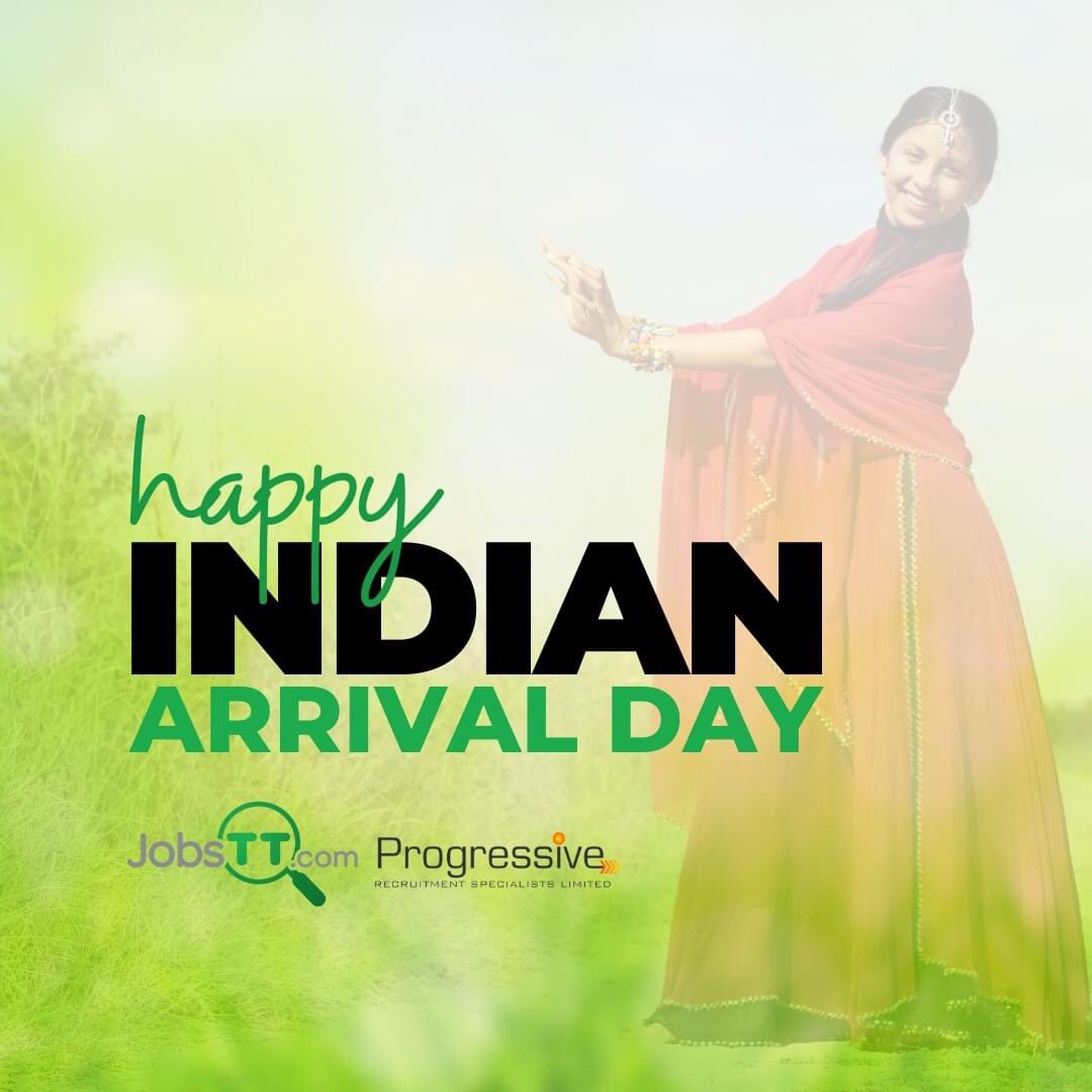 JobsTandT's tweet photo. ✨Indian Arrival Day Greetings✨
From the #JobsTT Team 💚🙏 https://t.co/WLTsH48iDQ