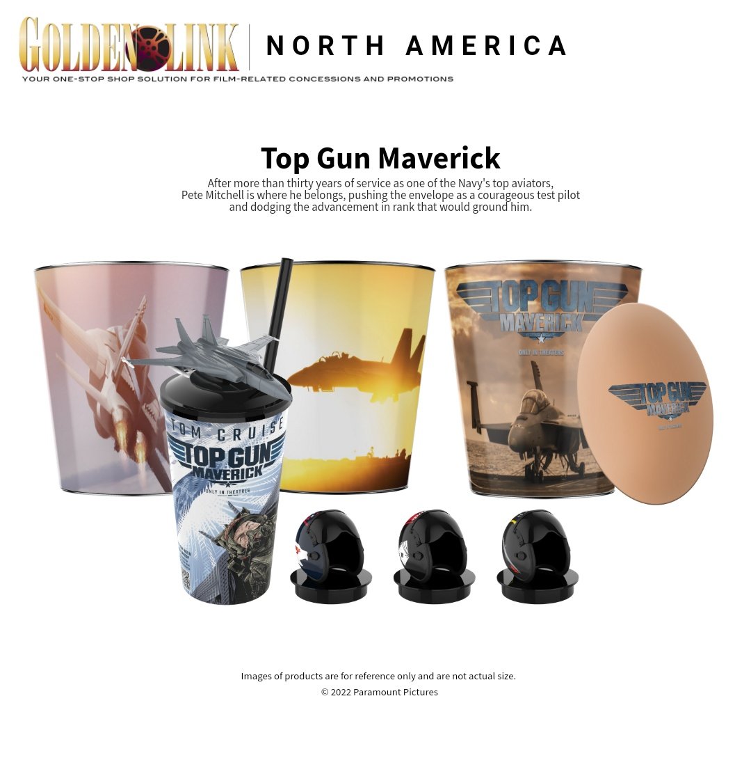 映画館によくあるドリンクカップとポップコーンバケット。日本はトップ