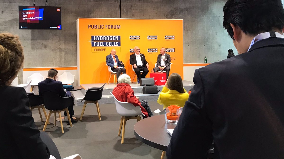 eberspaecher's tweet photo. #Eberspaecher at @hannover_messe: First expert presentation about #fuelcellsystems done! Second one about #hydrogenmobility to come on Thursday. https://t.co/SAch8K2LiB