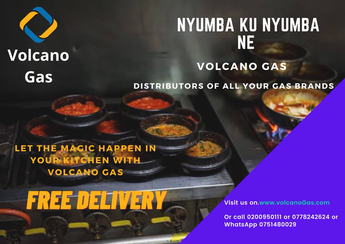 "You don't have to run out of gas while cooking. Get a reliable and timely delivery when you order for any cooking Gas brand. #NyumbakuNyumba Ne #freedelivery <a href="/Volcanogas_ltd/">Volcano Gas</a>