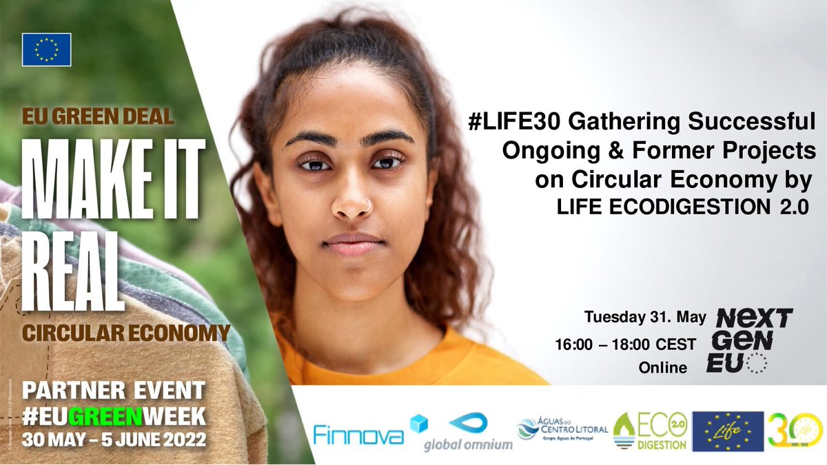 ecodigestion2's tweet image. 👏Ya está disponible nuestra nota de prensa semanal! 
#EUGreenWeek2022 🇪🇺

Aquí podrás encontrar toda la información del evento junto con el enclace de inscripción! 

🗓️Mañana, Martes 31 
⏰De 16:00 a 18:00 
💻Online 
🔝¡Te esperamos! 

lifecodigestion.com/green-week-202…