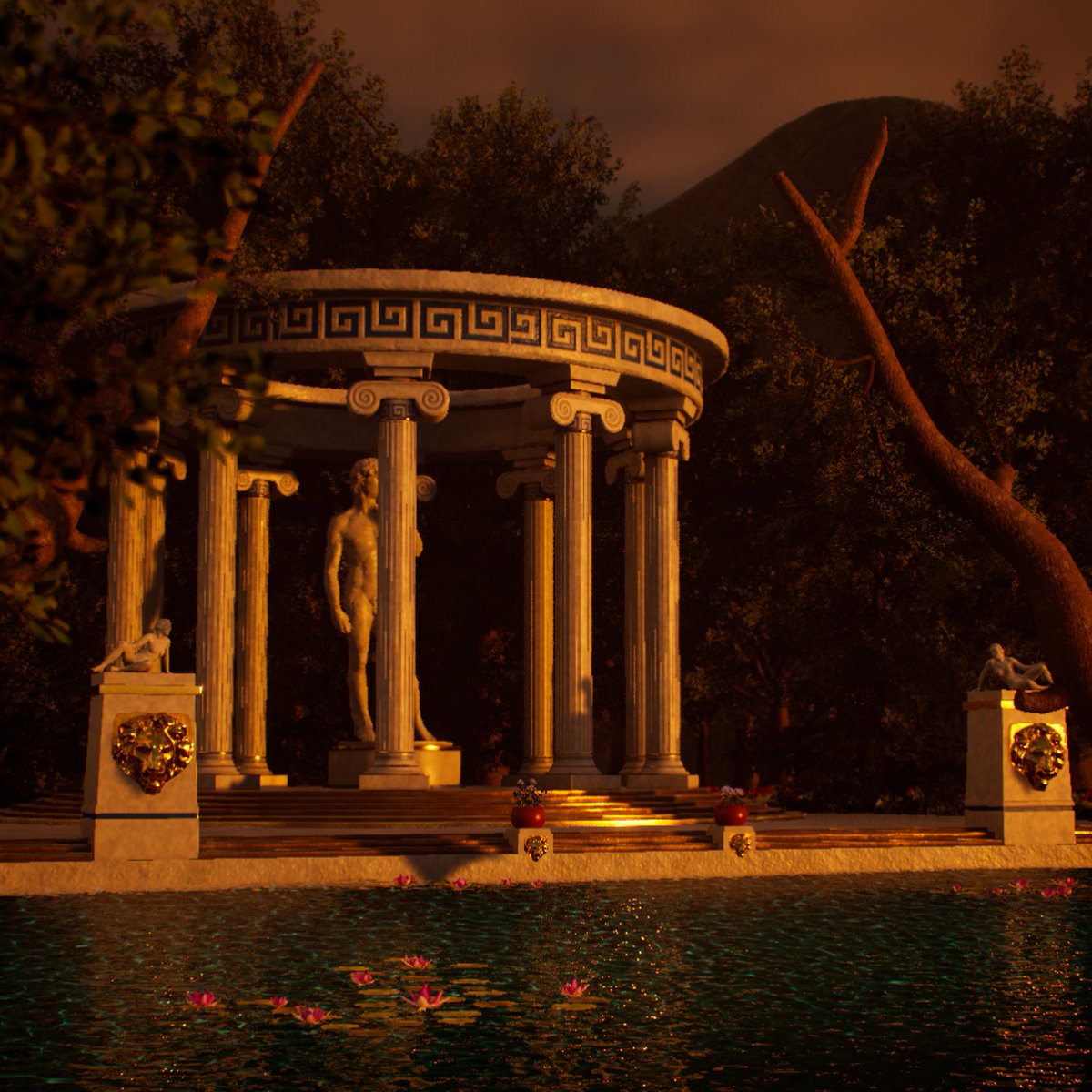 Connor_Gryffin's tweet photo. I spent days learning to make convincing foliage for games, and I think I cracked it. I also did some character sculpting for the statues๐ณ
#indiegamedeveloper #UnrealEngine5 #gamddev https://t.co/arF0Td2kaJ