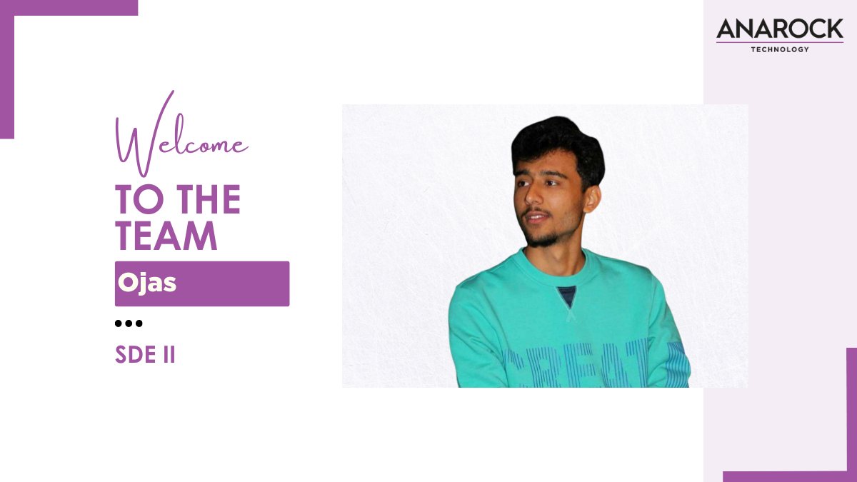 AnarockTech's tweet image. Let&apos;s welcome Ojas Majgaonkar who has joined #anarocktech as an #SDEII.He graduated from BITS Pilani &amp;amp; worked for companies like #HSBC. In his free time,he enjoys reading Murakami &amp;amp; lives with an aspiration of owning a restaurant in Goa.#innovation #technology #hiring #recruiting