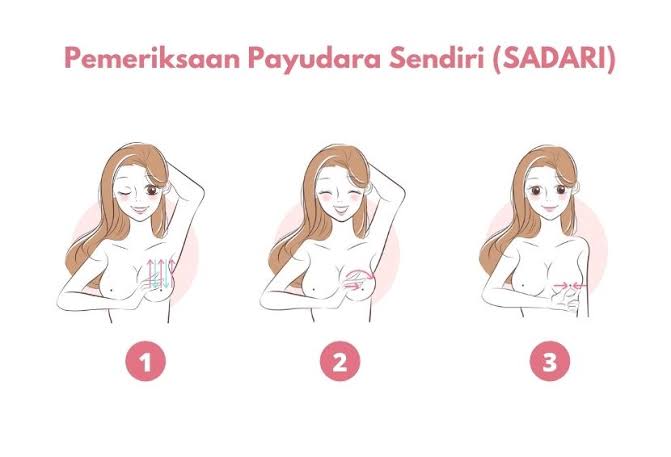 Pernah ngalami 'tanda' kanker payudara tuh beneran bikin aku lebih 'AWARE' deh sekarang🥺 

Beberapa tahun terakhir, aku galakin ngerawat payudara sekaligus rutin ngelakuin SADARI (perikSA payuDAra sendiRI)
Tujuannya buat mendeteksi ada/tidaknya benjolan tanda kanker payudara👌