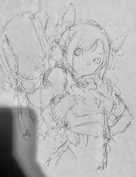 🌑🌕
 #このタグを見た人はラフ画とその完成絵を見せる 