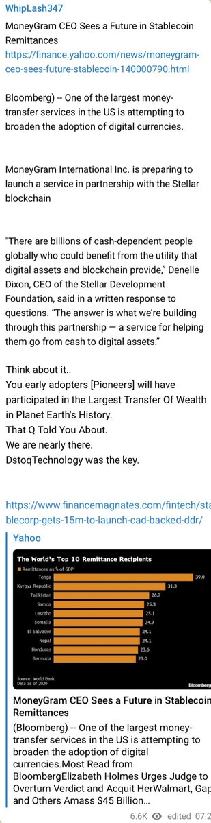 StackerStellar's tweet image. 👀 

finance.yahoo.com/news/moneygram…

“The world of crypto and the world of fiat are not really compatible today,” MoneyGram Chief Executive Officer Alex Holmes said in an interview with Bloomberg News. “We’re trying to be a bridge 🍿from the crypto world to the fiat world.”