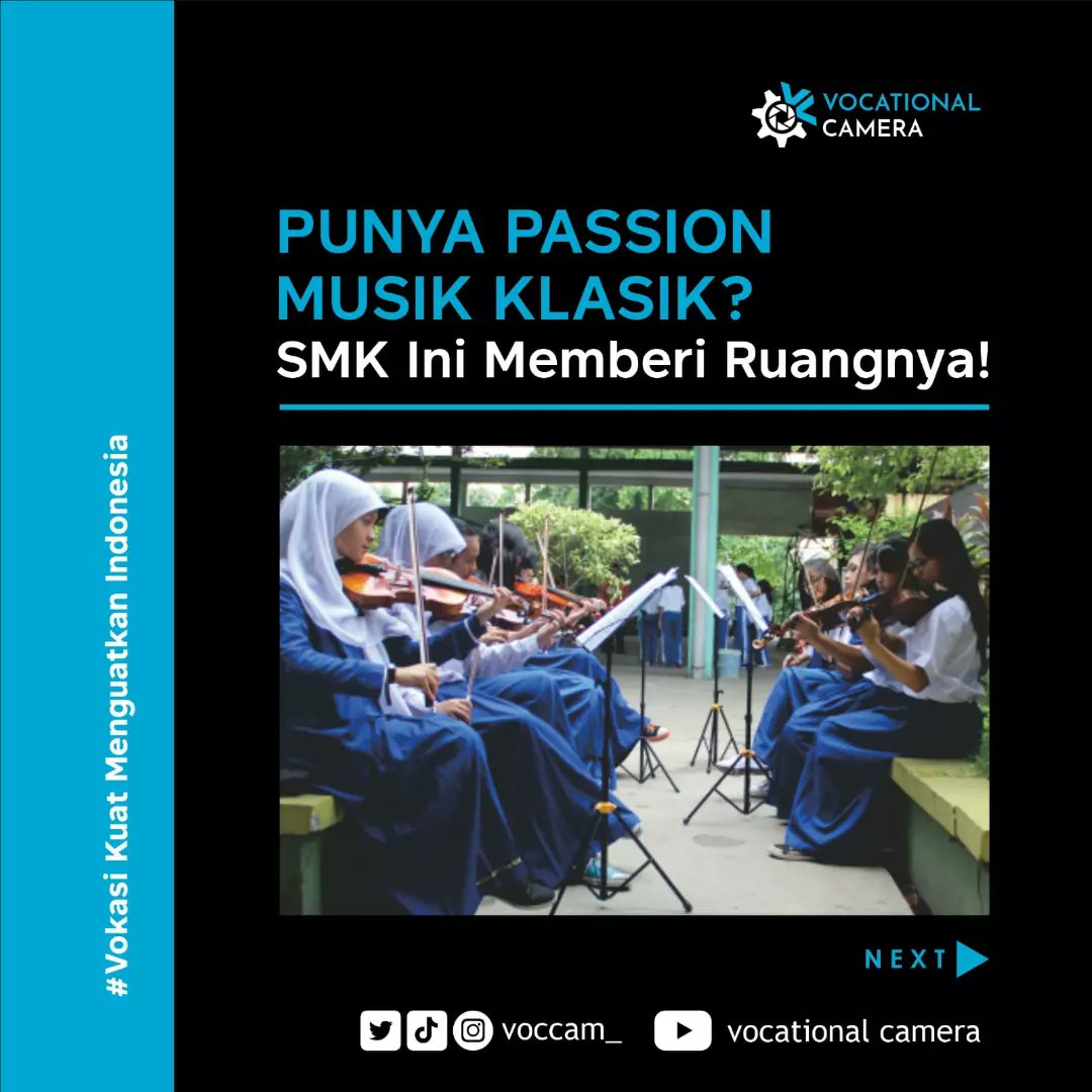 voccam_'s tweet photo. Selain bentuk karya, musik juga menjadi bagian dari industri pada era modern ini

Seiring perkembangan musik dan pendidikan, dibukalah jurusan seni musik di SMK dan kampus Vokasi

Buat kalian yang masih SMP dan berminat dengan musik, 3 SMK jurusan musik ini bisa jadi pilihannya! https://t.co/MSkASS4AVG