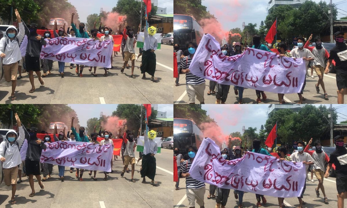 YounNi17's tweet photo. Anti-coup revolutionary guerrilla strike in somewhere in Yangon.  #2022May30Coup #WarCrimesOfJunta #WhatsHappeningInMyanmar https://t.co/NTOFJ0TAAu
