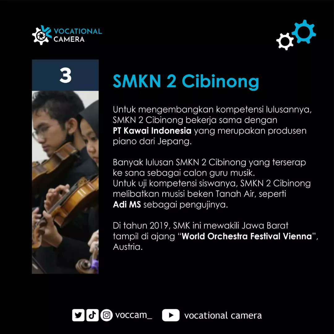 voccam_'s tweet photo. Selain bentuk karya, musik juga menjadi bagian dari industri pada era modern ini

Seiring perkembangan musik dan pendidikan, dibukalah jurusan seni musik di SMK dan kampus Vokasi

Buat kalian yang masih SMP dan berminat dengan musik, 3 SMK jurusan musik ini bisa jadi pilihannya! https://t.co/MSkASS4AVG