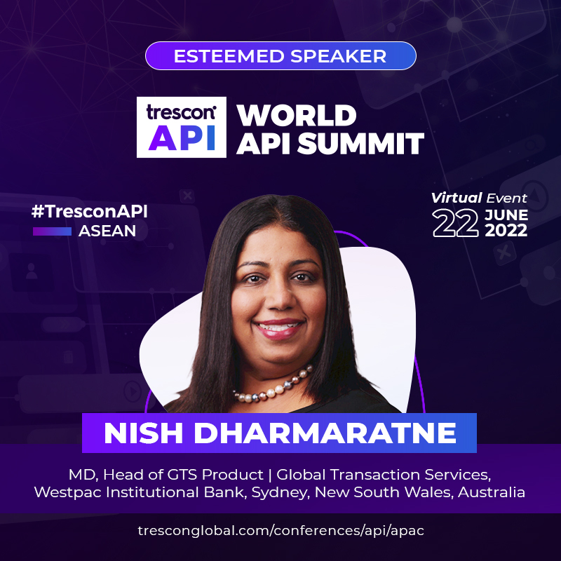 TresconGlobal's tweet photo. Nish Dharmaratne joins us as our speaker at World API Summit - ASEAN.
 
Nish has over 26 years of experience in banking across Australia and Asia.”

Register now to listen to some exciting facts about #API at #TresconAPI: https://t.co/ULwLabtS5M
 
#Trescon #WorldAPIShow #API https://t.co/Z9QhP7bLhG