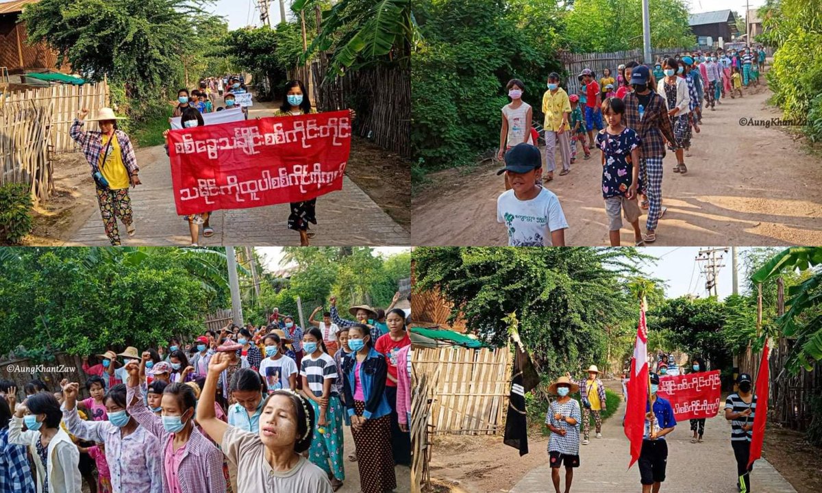 YounNi17's tweet photo. Anti-coup revolutionary strike in somewhere in Sagaing Region.  #2022May30Coup #WarCrimesOfJunta #WhatsHappeningInMyanmar https://t.co/yn1X811h8B